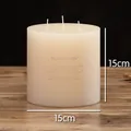 Μεγάλο ιβουάρ κυλινδρικό κερί 15cm x 15cm με τρία φυτίλια για τη διακόσμηση. - Κυλινδρικό (Τρία Φυτίλια) / 15x15cm / Ιβουάρ