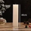 Μεγάλο κερί κολόνα ιβουάρ, ύψος 40cm, διάμετρος 10cm, ιδανικό για γάμους και ξενοδοχεία - Κύλινδρος / 10x40cm / Ιβουάρ