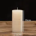 Ελεφαντόδοντο κυλινδρικό κερί 7,5cm x 15cm για γάμους και διακόσμηση σπιτιού στο σπίτι - Κύλινδρος / 7.5x15cm / Ιβουάρ