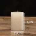 Κομψό κερί κολώνα σε ιβουάρ χρώμα 7,5x10cm για γάμους και διακόσμηση σπιτιού - Κύλινδρος / 7.5x10cm / Ιβουάρ