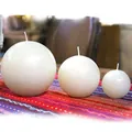 Elegant set of three ivory white spherical candles in different sizes for wedding decor - Sphere / 7.5 Diameter Ball / Ivory