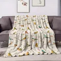 Detailed view of soft throw blanket with vibrant colorful bird pattern on branches - ALKJ8 / 75*100 [source Factory]