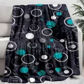 Soft plush blanket with teal and white geometric circle and star pattern for sofa - ALKJ9 / 75*100 [source Factory]