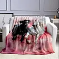 Soft plush sofa blanket featuring a running horse print in a modern living room decor - ALKJ14 / 75*100 [source Factory]