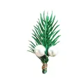 Artificial pine needle sprig with silver berries for Christmas tree decoration - 6cm Pine Needle Silver Fruit