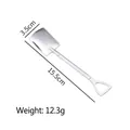 Langlebiger quadratischer Schaufellöffel aus Edelstahl 15,5 cm Länge 12,3 g Gewicht - Quadratschaufel-Stil / Silber