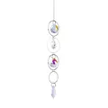 Elegante atrapasol de cristal plateado con dije de sol y cuentas de vidrio facetadas - Sol