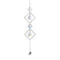 Atrapasol de cristal plateado con marcos geométricos y detalles de estrellas - Diamante