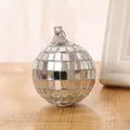 Classic silver mini disco mirror ball ornament for Christmas tree and party decorations - 3cm Silver