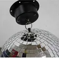 Reflective silver mirror disco ball with black rotating motor ceiling mount for parties - Small Motor