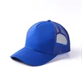 Cappello trucker blu traspirante a 5 pannelli per la protezione solare all'aperto - Regolabile / Blu