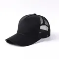 Cappello trucker nero classico a 5 pannelli traspirante per protezione solare esterna - Regolabile / Nero