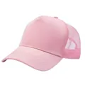 Cappellino trucker rosa a 5 pannelli con rete traspirante e parte anteriore in cotone - Regolabile / Rosa