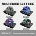 Lot de 4 balles rebondissantes poignet camouflage pour entraînement et réflexes. - Balle Rebissante de Poignet / 7cm / Camouflage Mixte