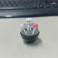 Simpatico giocattolo antistress a forma di foca con lecca-lecca colorati per ufficio - Chef Foca Grigio (Con Lecca-lecca E Ciotola) / Grigio