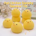 Adorable yellow fat chick squishy toys soft rubber stress relief dolls for desk decor - Chubby Chicken / Yellow