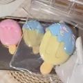 Giocattolo antistress a forma di gelato simulato color pastello con zuccherini colorati - Gelato al Mirtillo con Cuore Morbido