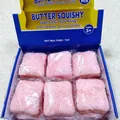 Lot de 6 jouets squishy gâteau rose à montée lente dans une boîte bleue pour enfants - Lot de 6 / Pink Cheese Toast