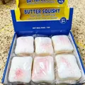 Lot de six jouets squishy au beurre à remontée lente dans une boîte de présentation - Lot de 6 / White Cheese Toast