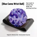 Palla rimbalzante blu mimetico con cinturino nero regolabile per sport e gioco - Misura 6cm / Camouflage Blu