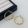 Elegante gedrehte vergoldete Creolen mit glänzendem Metallic-Finish für Damen im Set - Luxus Gedrehter Ohrring (YG2357) / 3cm / Gold