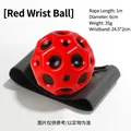 Pelota de retorno de muñeca roja con patrón lunar y correa negra ajustable para niños - Tamaño 6cm / Rojo