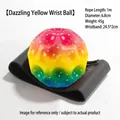 Pallina elastica da polso colorata arcobaleno per il gioco sensoriale dei bambini - 7cm Size / Centro Giallo Colorato