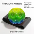Palla rimbalzante verde vibrante con cinturino da polso per bambini e adulti - 7cm Size / Centro Verde Colorato