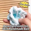 Juguete de descompresión hecho a mano súper suave con textura de piel de nieve azul sal - Bola Hecha a Mano Piel de Hielo Azul (Con Bomba) / Azul Sal de Mar