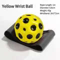Palla elastica da polso gialla stile luna con corda da 1m e cinturino nero elastico - Diametro 6.8cm / Giallo