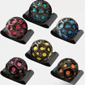 Set di sei palline colorate rimbalzanti da polso con design a pietra lunare per bambini - 7cm Size / Pois Neri Misti