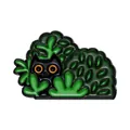 Whimsical black cat hiding in bushes enamel brooch pin for creative clothing decoration - Peek-a-boo Cat