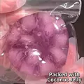 Lila Trauben-Squishy Anti-Stress-Spielzeug mit Gelee-Textur in Klarsichtverpackung - Lila Traubenfleisch-Stil