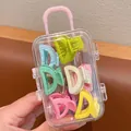 Bunte Mini-Haarklammern für Mädchen in einer niedlichen Mini-Kofferbox - Zehn Halbkreise (kofferbox)