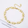 Elegant 18K gold plated starfish and seashell charm bracelet with adjustable chain - Style 9 (Model 9)