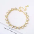 Elegant 18K gold plated heart bracelet with micro-pave cubic zirconia for women - Style 14 (Model 14)