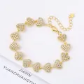 Elegant 18K gold plated heart-shaped bracelet micro-inlaid with sparkling clear crystals - Style 15 (Model 15)