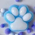 Blauw-witte kattenpoot squishy stressverlichtend speelgoed met vezelachtige textuur - Geflockte Kattenpoot Sterrenblauw