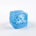 Juguete squishy cubo de hielo azul traslúcido con patrones de copos para el estrés - Cubo De Maltosa Copo De Nieve De 5 Cm (opuesto)