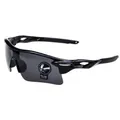 Professional black frame sports cycling sunglasses with dark grey protective lenses - Black Frame Black Grey Lens