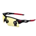 Professional outdoor sports cycling sunglasses with yellow tinted lenses and black-red frame. - Black Red Frame Yellow Lens