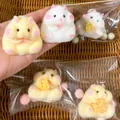 Jouet de compression hamster mignon et duveteux pour soulager le stress lent rebond - Style Flocage / Hamster au Fromage Floconné (Blanc)