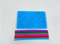 Educational sensory activity board with colorful silicone fidget strings for children's play. - Blue