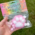 Φλοκάτη πατούσα γάτας squishy παιχνίδι αποσυμπίεσης σε ροζ και λευκό για άγχος - 7cm Στυλ / Ροζ