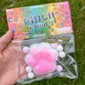 Juguete squishy de pata de gato flocado rosa y blanco para aliviar el estrés deco - Estilo 7cm / Blanco