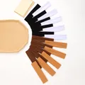 Fan-shaped arrangement of solid colored elastic headbands in black, white, and earthy tones. - Thin Style Type 2 / 20 Pieces Set / Multicolor