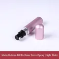 Portable 5ml matte light pink bottom-fill perfume spray atomizer bottle for travel - 5ml / Light Pink