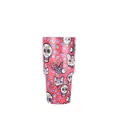 Vista dettagliata del bicchiere termico da 30oz in acciaio inox con teschi colorati - Confezione da 30oz / Motivo 16 (Teschio di Zucchero Rosso)
