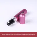 Portable 5ml matte rose red bottom-fill perfume atomizer refillable travel spray bottle - 5ml / Rose Red