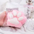 Schattig roze en wit kattenpoot squishy speeltje in een transparante zak voor ontspanning - Verdiktem 210g / Roze Wit
